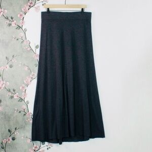 CAbi women’s Med charcoal gray Aline maxi skirt thermal cotton spandex Stretch